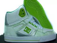 dc shoes pixie heart skate shoes-white deep green